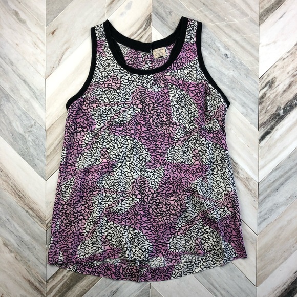 River Island Tops - River Island Purple Abstract Button Back Tank Top
